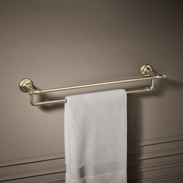 KOHLER® Artifacts® Vibrant French Gold 24" Double Towel Bar-1