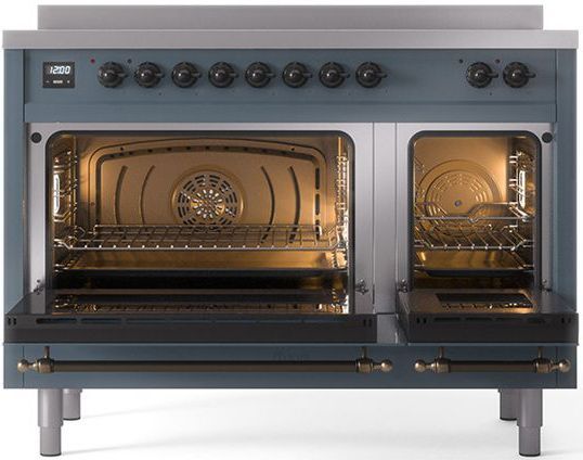 Ilve® Nostalgie II Series 48" Blue Grey Pro Style Induction Range-2