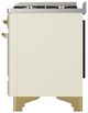 Ilve® Majestic III 60" Antique White Pro Style Dual Fuel Liquid Propane Range with Solid Door and Brass Trim-4