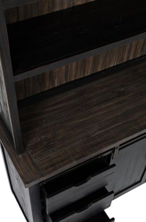 Jofran Inc. Madison County Vintage Black Server Hutch-2