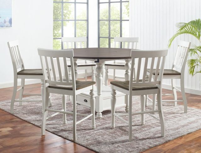 Steve Silver Co. Joanna Mocha Top Round Counter Dining Table with Two Tone Ivory Base-2