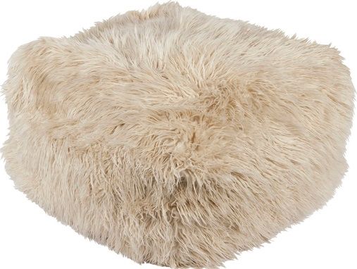 Surya Kharaa Khaki Fur Ottoman-0