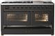 Ilve® Majestic III 60" Graphite Matte Pro Style Dual Fuel Liquid Propane Range with Triple Glass Door and Burnished Trim-2