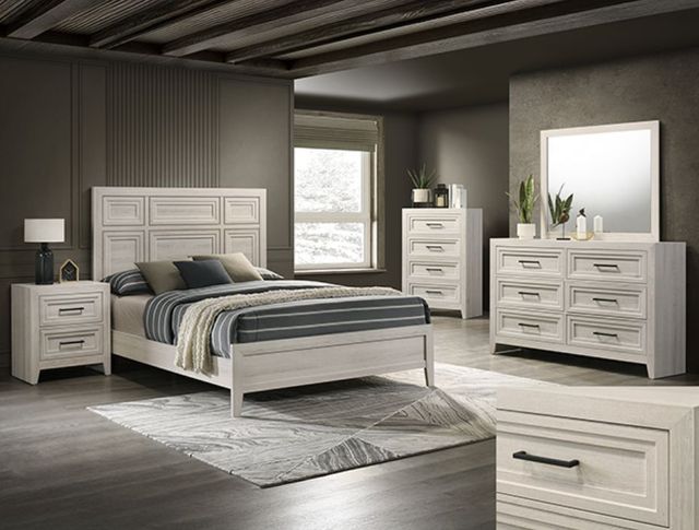 Crown Mark Lorraine White Nightstand-1