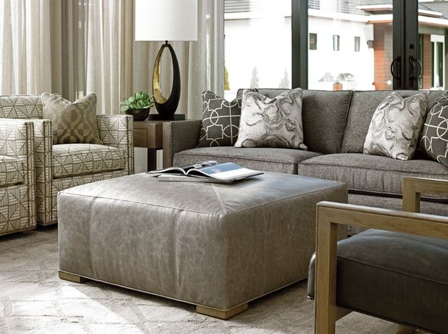 Lexington Home Customizable Shadow Play Melina Leather Cocktail Ottoman-1
