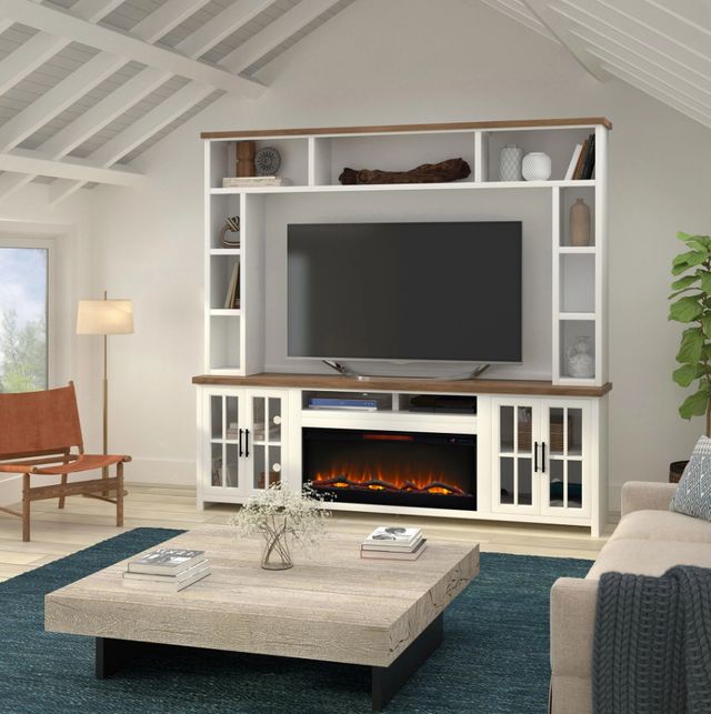 Legends Home Hampton Barnwood/Whitewash Fireplace Entertainment Center-1