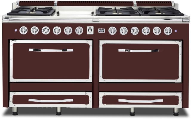Viking® Tuscany 66" Kalamata Red Dual Fuel Pro-Style Dual Fuel Natural Gas Range-0