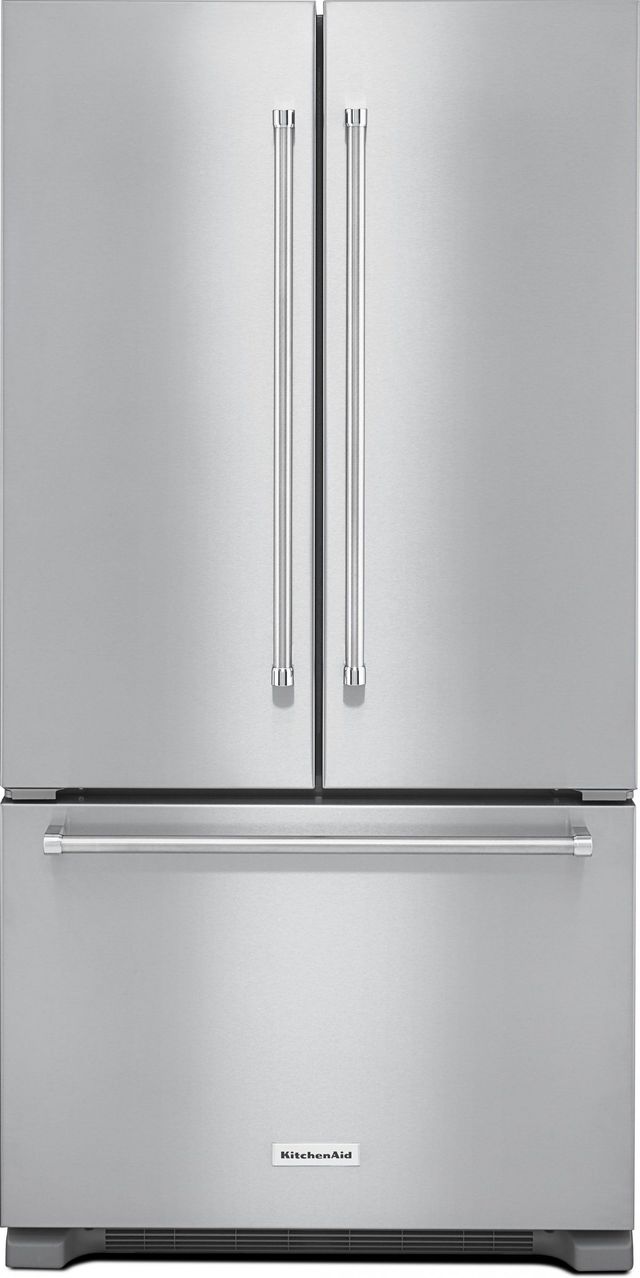 KitchenAid® 36 in. 21.9 Cu. Ft. Stainless Steel Counter Depth French Door Refrigerator-0