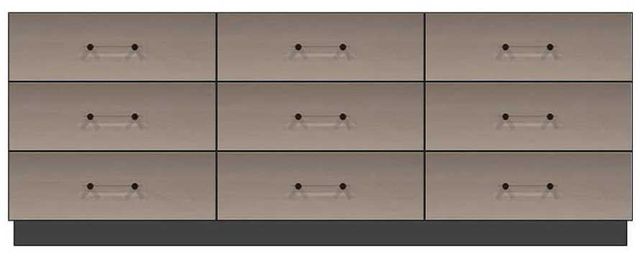 Country View Woodworking Customizable American Modern 84" Solid 9-Drawer Plinth Base Dresser-0