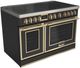Fulgor Milano® Evoque 400 Series 48” Glossy Black Pro Style Induction Range with Brushed Brass Trim-0
