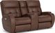 Flexsteel® Strait Chocolate Power Reclining Loveseat with Console and Power Headrests-0