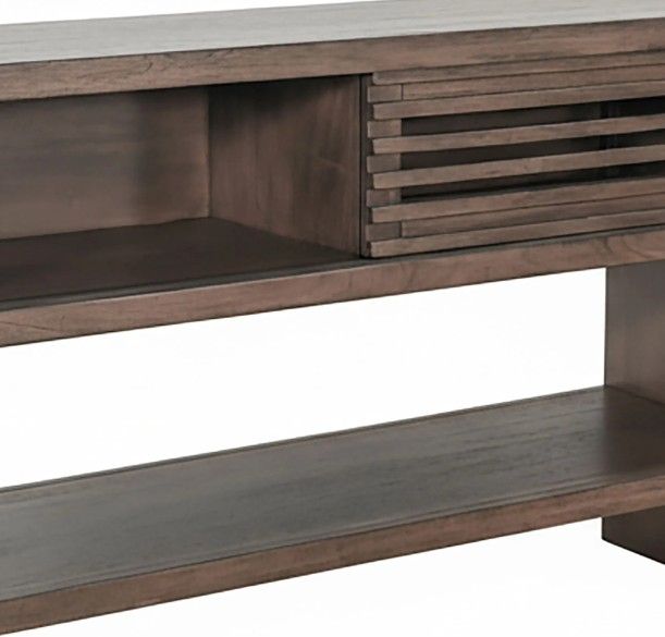 Sunny Designs™ Brown Sofa Table with Sliding Doors-4