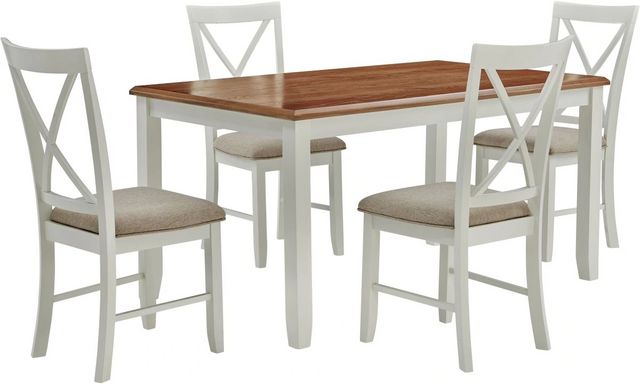 Powell® Jane 5-Piece Honey Brown/Vanilla White Dining Set