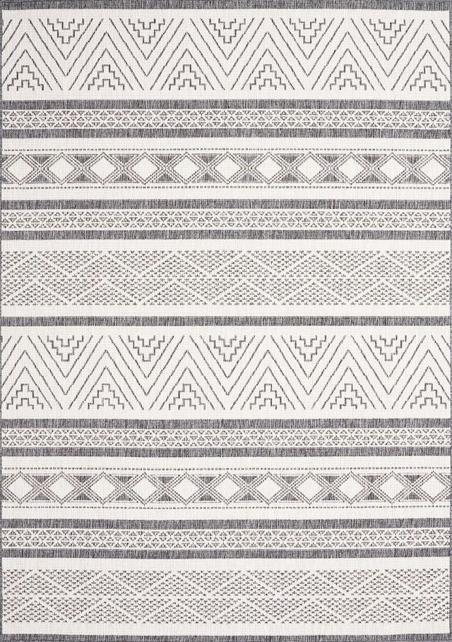 Kalora Interiors Bristol Grey/White 5'x8' Indoor/Outdoor Area Rug-1