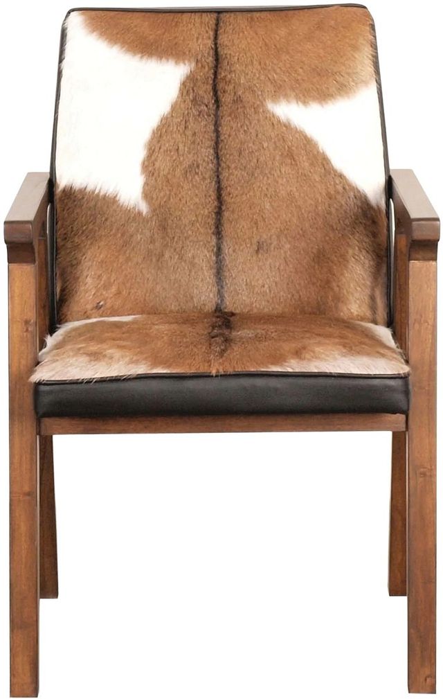 LH Home Coachella Rio Cool Brown/Mindi Oak Armchair with Leather and Goat Hair-2