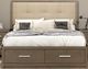 DeFehr Windsor Prairie Storm Queen Upholstered Panel Bed with Storage-1