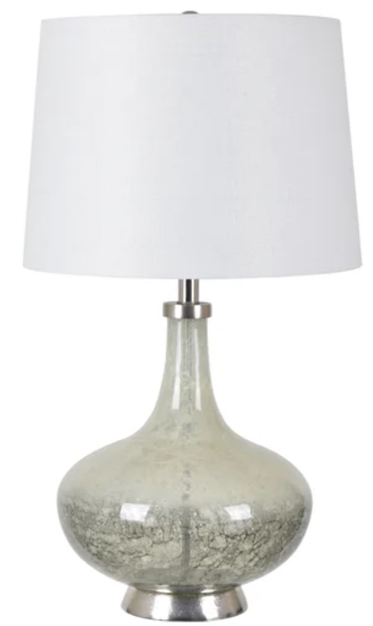 Crestview Collection Clarissa Chrome/White Table Lamp | Big Sandy