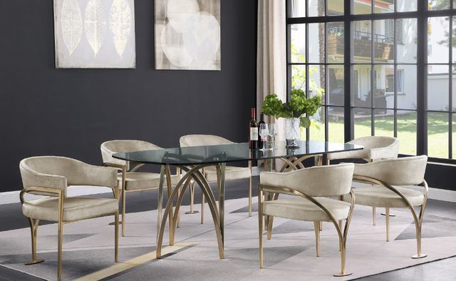 Meridian Furniture Madelyn Clear/Gold Dining Table-3
