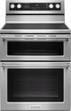 KitchenAid® 30" Stainless Steel Free Standing Electric Double Oven Range-0