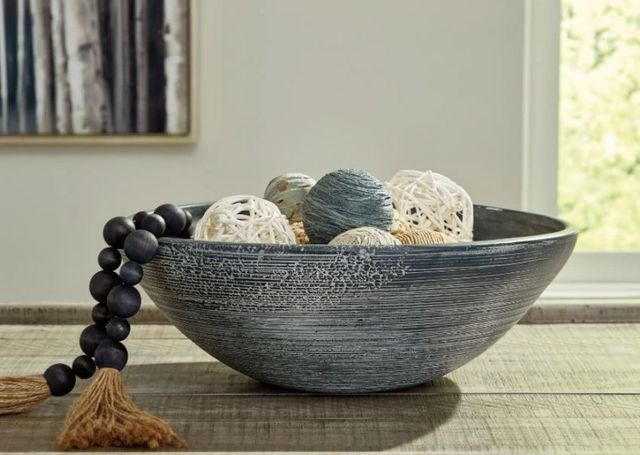 Signature Design by Ashley® Meadie Distressed Blue Bowl-2