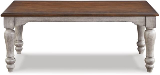 Signature Design by Ashley® Lodenbay Walnut Brown Coffee Table with Antique Gray Turnip Legs-1