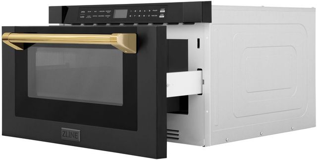 ZLINE Autograph Edition 1.2 Cu. Ft. Black Stainless Steel Microwave Drawer -3