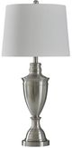 Stylecraft Brushed Steel Chrome/White Table Lamp -0
