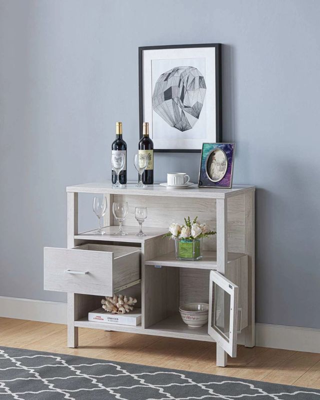 Brassex Inc. White Oak Storage Cabinet-3