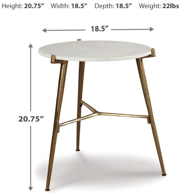 Signature Design by Ashley® Chadton White Accent Table with Gold Base-3
