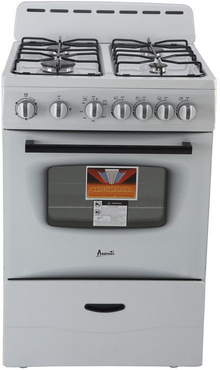 Avanti® 24" White Freestanding Gas Range-0