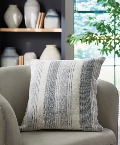 Signature Design by Ashley® Adikus Blue/Gray/White Throw Pillow-3
