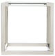 Michael Amini® State St. Glass Top Square End Table with Stainless Steel Base-2