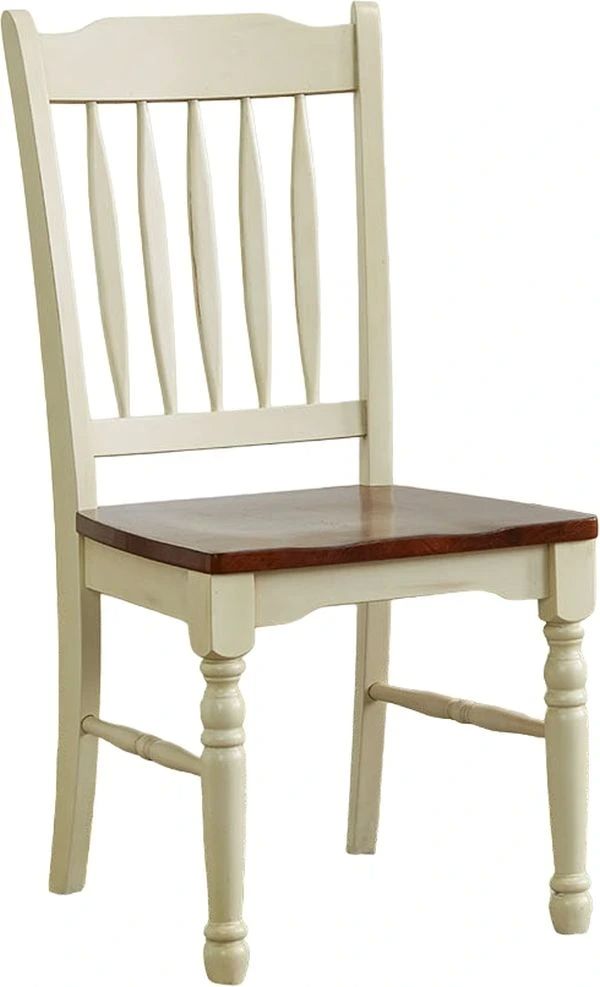 A-America® British Isles Buttermilk/Merlot Slat Back Dining Side Chair-0