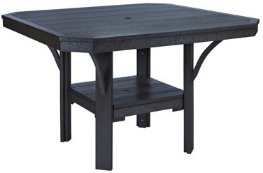 C R Plastics Black Square Dining Table-0