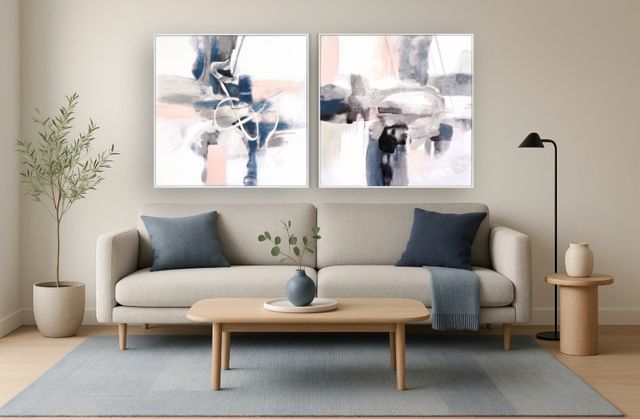 Classy Living 2-Piece Subtle Tides Abstract Wall Art Set-1