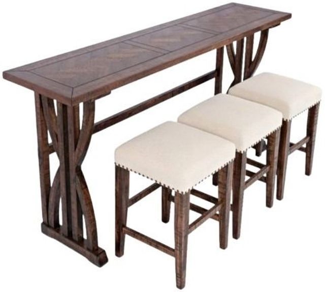 Jofran Inc. Fairview 4-Piece Oak Counter Sofa Console Table Set-0
