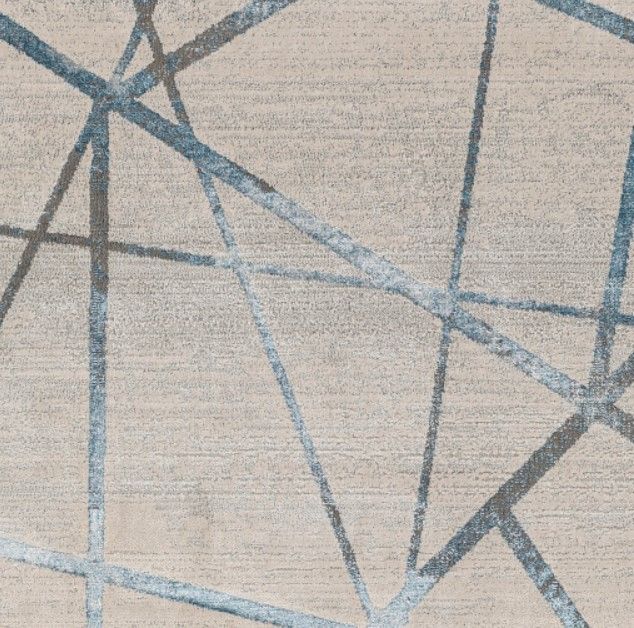 Surya Impulse Cream/Deep Teal 4'x6' Area Rug-1