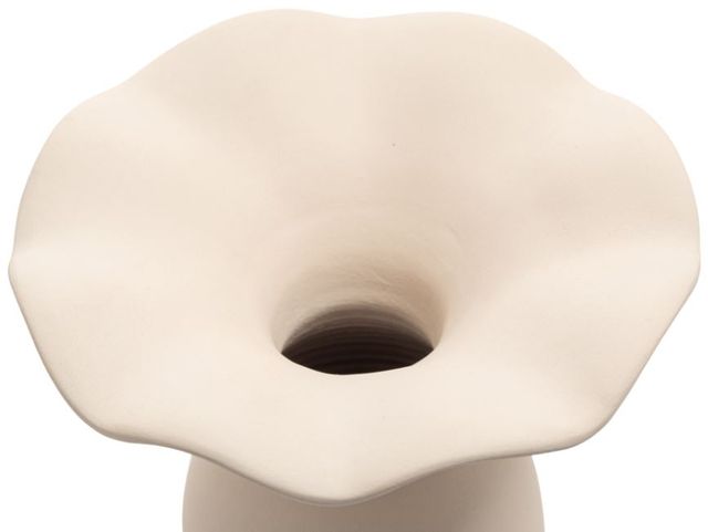 Moe's Home Collection Ruffle Ecru 16" Decorative Vessel-2