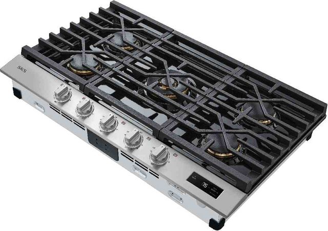 Signature Kitchen Suite 36" Stainless Steel Natural Gas Cooktop with Black Porcelain Coated Burner Pan-3