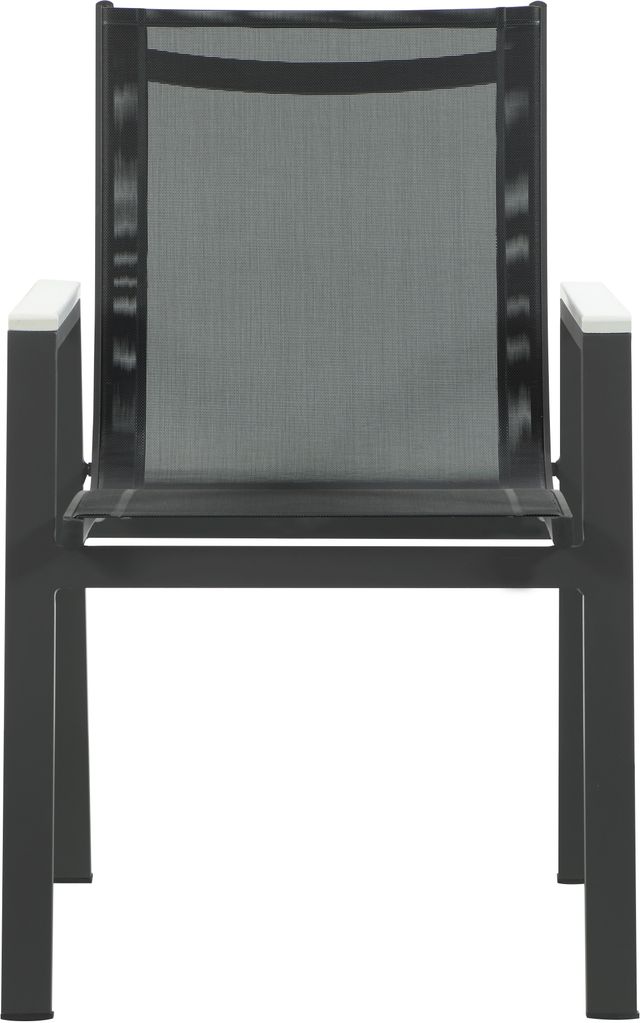 Meridian Furniture Nizuc 2-Piece Black Outdoor Patio Mesh Dining Arm Chairs-1