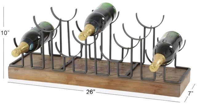 Deco Marche Brown 7-Bottle Wine Rack-2