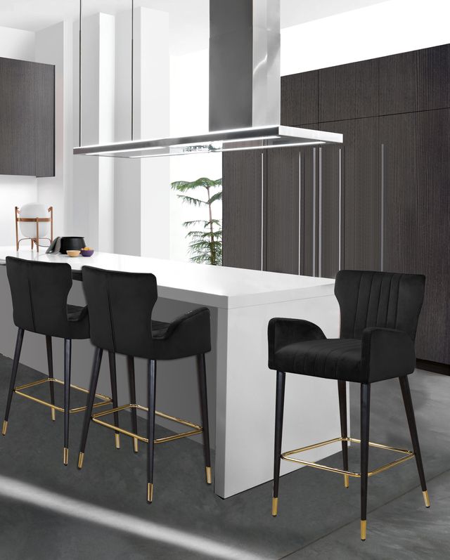 Meridian Furniture Luxe Black Velvet Counter Stool-3
