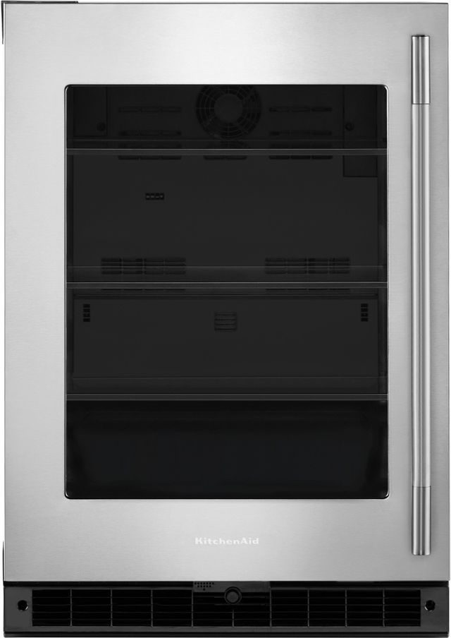KitchenAid® 24" 5.2 Cu. Ft. Stainless Steel Beverage Center with Glass Door-0