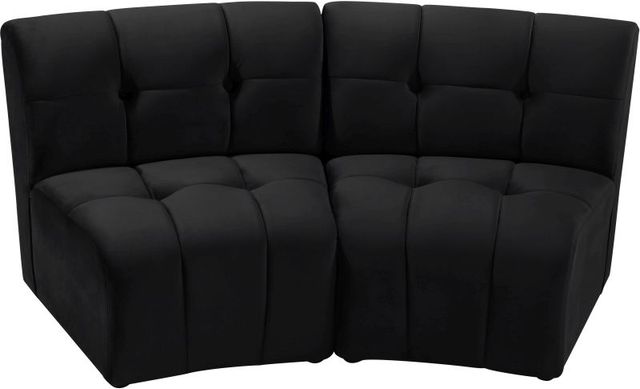 Meridian Furniture Limitless 2-Piece Black Velvet Modular Sectional-0