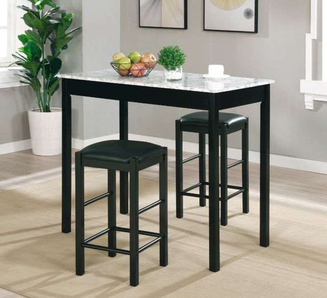 Linon Lance 3-Piece Black Tavern Set-1