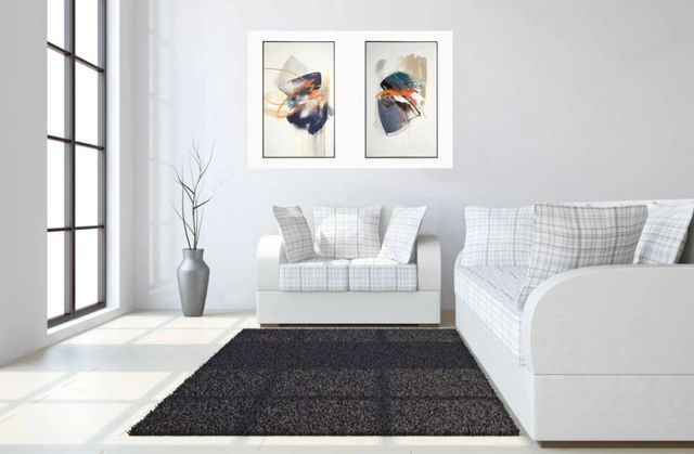 Classy Art 2-Piece 47" Hand Painted Textured Wall Art Set-2