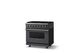 Viking® 5 Series 36" Cast Black Pro Style Dual Fuel (NG) Range with Brushed Brass Trim-2