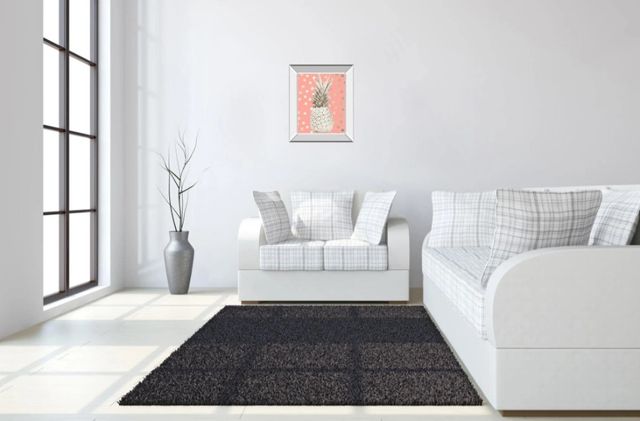 Classy Art White Gold Pineapple on Polka Dots Pink by Nature Magick Mirror Framed Wall Art-2