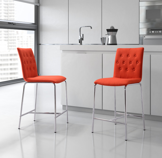 Zuo® Modern Uppsala Tangerine Counter Chair-2