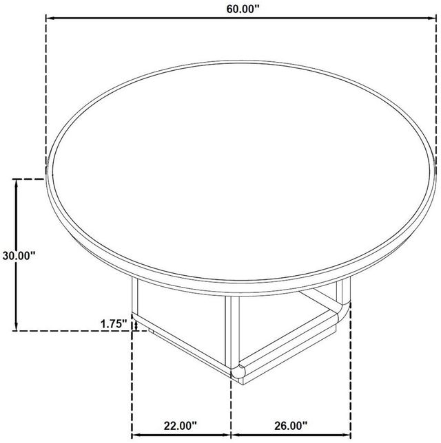 Coaster® Leandro 7-Piece Burnished Black/Cream Round Dining Table Set-2
